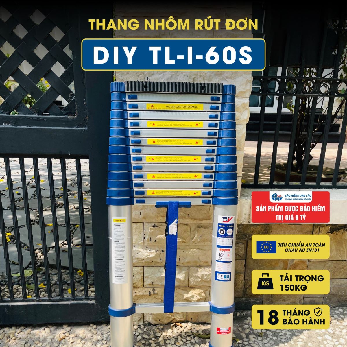 Thang nhôm rút đơn DIY TL-I-60S