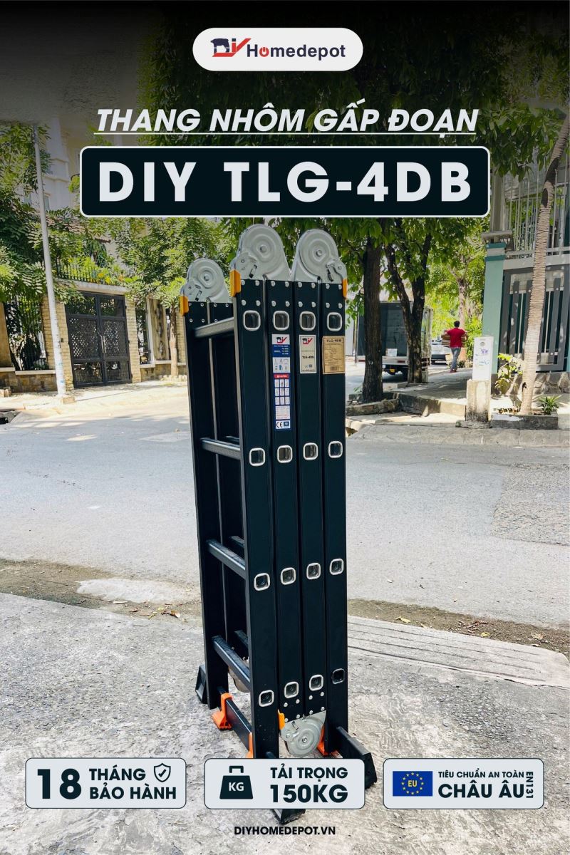 Thang nhôm bốn đoạn DIY TLG-4DB