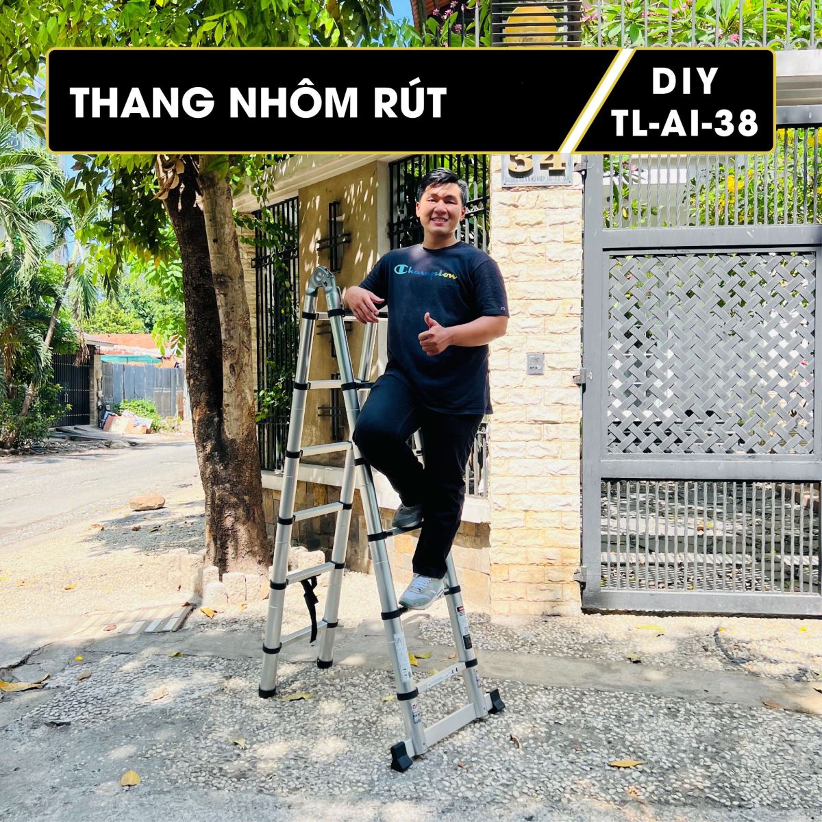 Thang nhôm chữ A siêu gọn DIY MTL-43B với DIY TL-AI-38