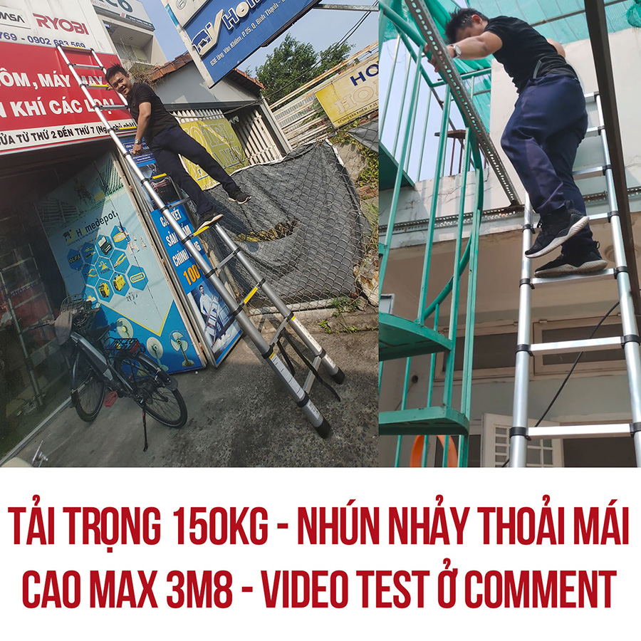 Có thang nhôm rút DIY TL-I-38 chuẩn Âu giá Việt sửa nhà khỏi lo
