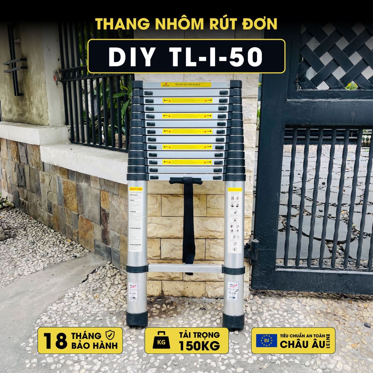 Thang rút 5m DIY TL-I-50 giá rẻ tụt phanh lẹ tay chốt nhanh