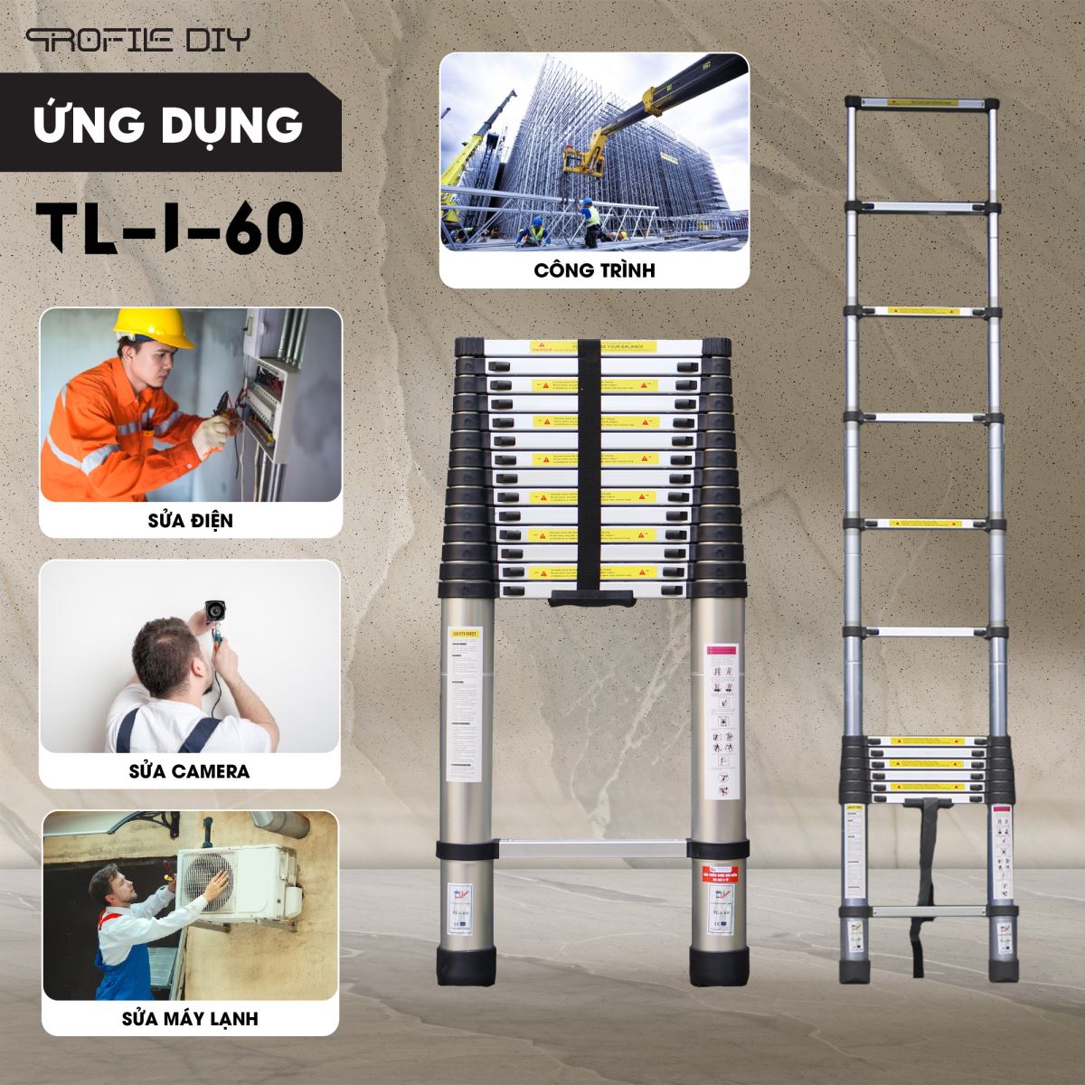 Thang nhôm rút đơn DIY TL-I-60