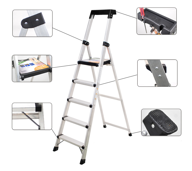 Thang nhôm ghế 5 bậc DIY TLP 05