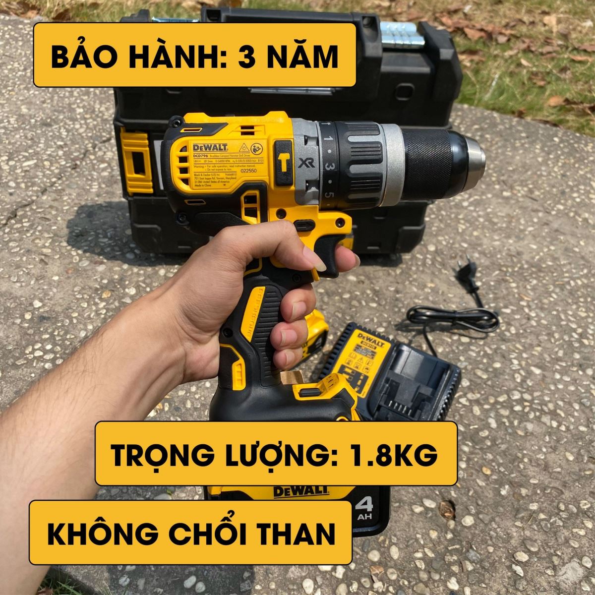 Khoan pin Dewalt đa dụng cho gia đình tháo vát nơi công trình