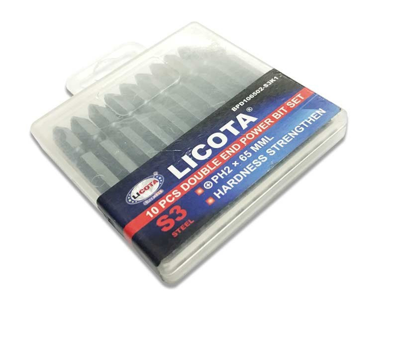 Bộ mũi vít bake 2 đầu 10 chi tiết Licota BPD106502-S3K1