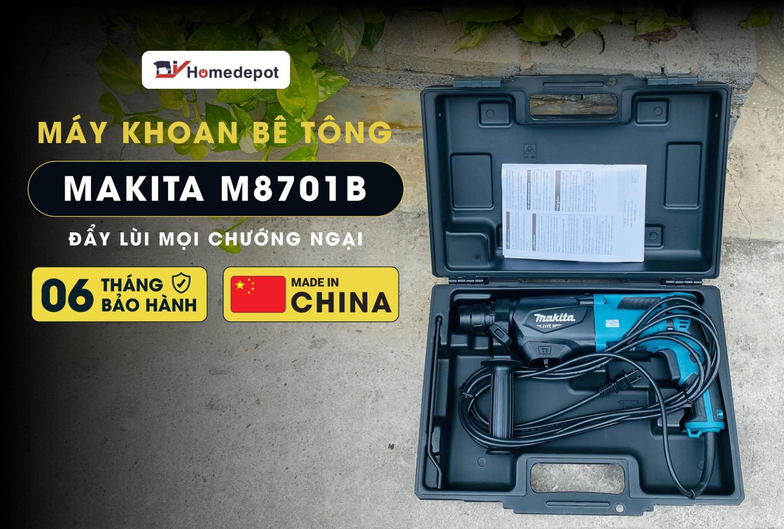 Máy khoan cầm tay Makita M8701B: Đục tường chỉ hơn 2 triệu