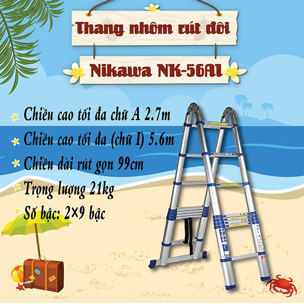 Đánh giá thang nhôm rút Nikawa NK-56AI - người bạn của mọi công trình