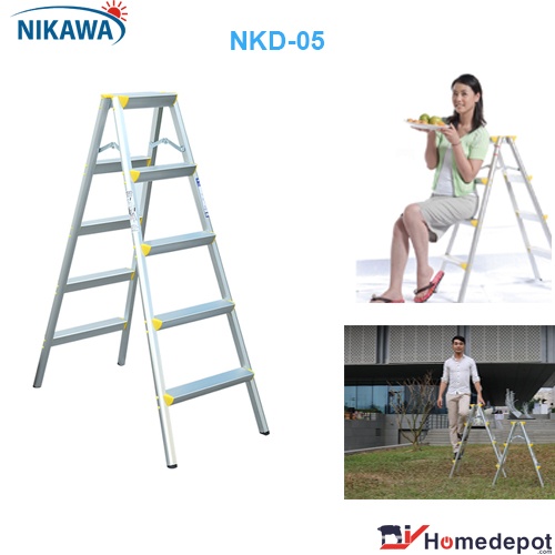 Sắm ngay thang nhôm gấp chữ A Nikawa NKD-05 thang chuẩn, hàng đẹp