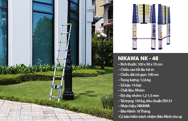 Kinh nghiệm chọn mua thang nhôm rút nikawa nk-48 chuẩn chính hãng
