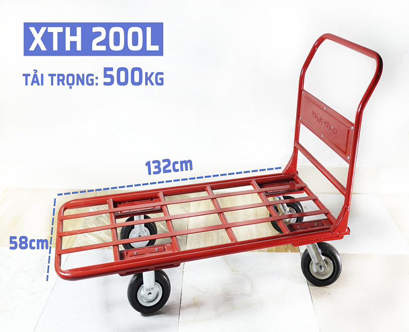 Ngắm vẻ đẹp xe đẩy Phong Thạnh 500kg XTH200L đồng hành siêu thị