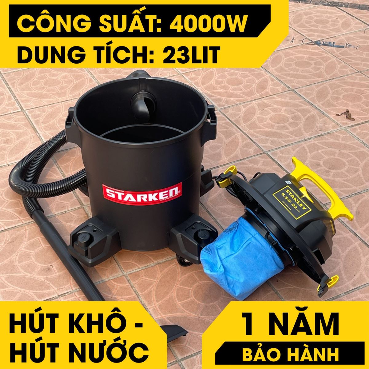 Sale tẹt ga máy hút bụi công suất lớn cho gia đình 4000W