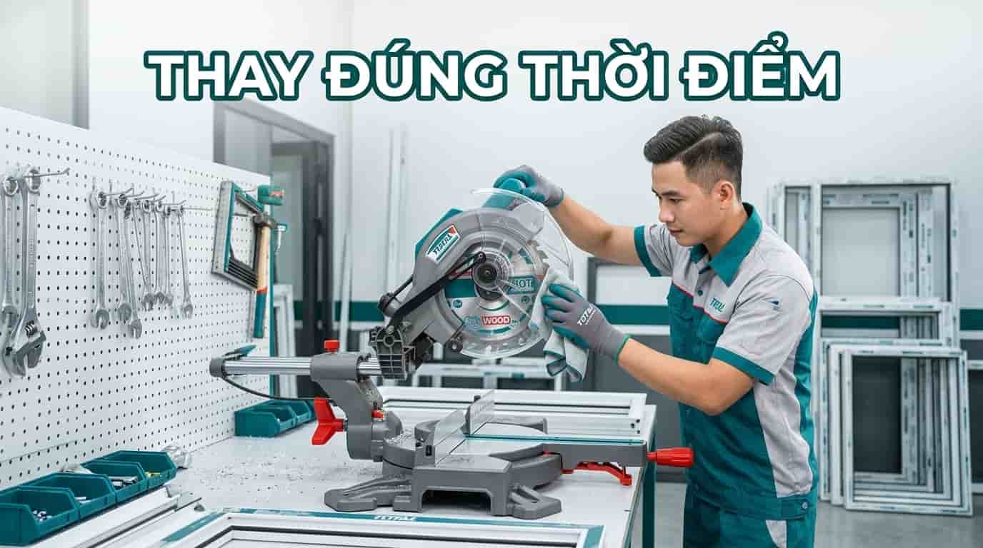 Vệ sinh và bảo quản đúng cách giúp kéo dài tuổi thọ lưỡi cắt và duy trì chất lượng đường cắt.