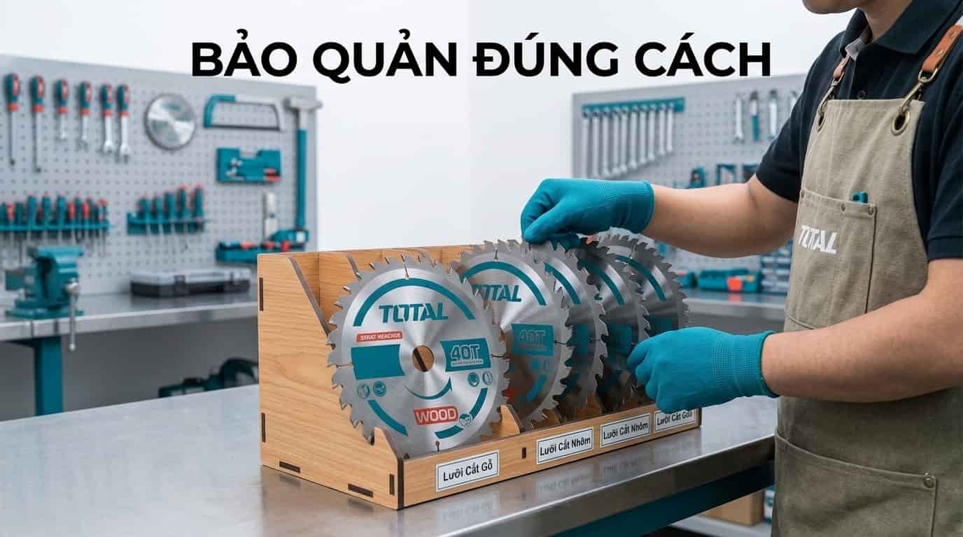Bảo quản đúng cách sau khi vệ sinh giúp hạn chế rỉ sét, va đập và kéo dài tuổi thọ lưỡi cắt.