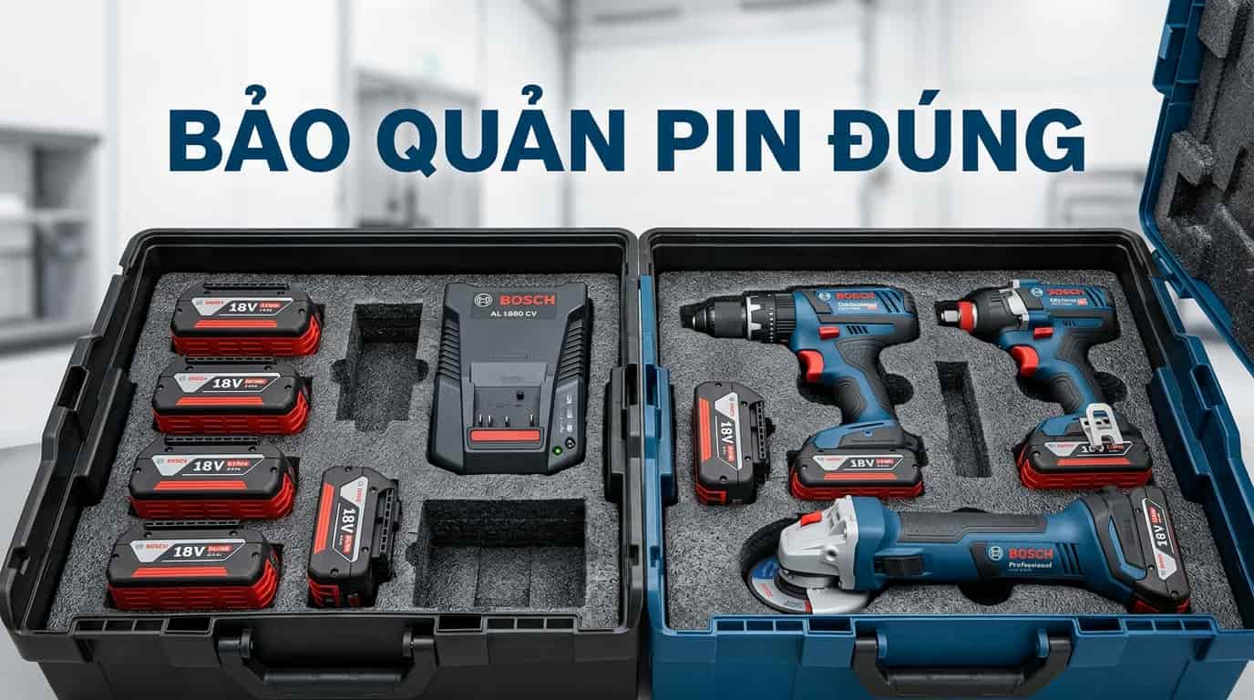 Bảo quản pin ở nơi khô ráo, sạch sẽ và tránh nhiệt độ cao giúp duy trì hiệu suất lâu dài.