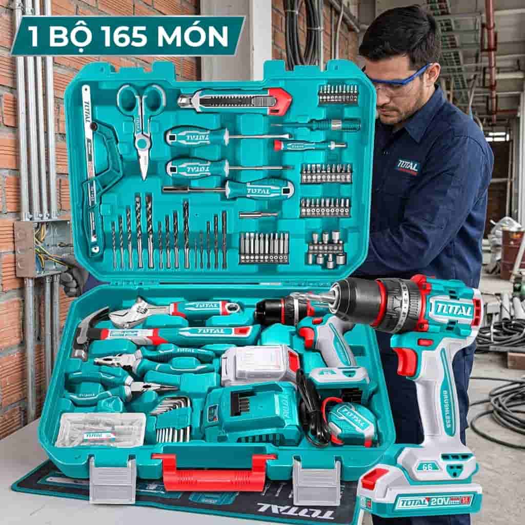 Bộ máy khoan TOTAL THKTHP11652 165 món sử dụng tại công trình