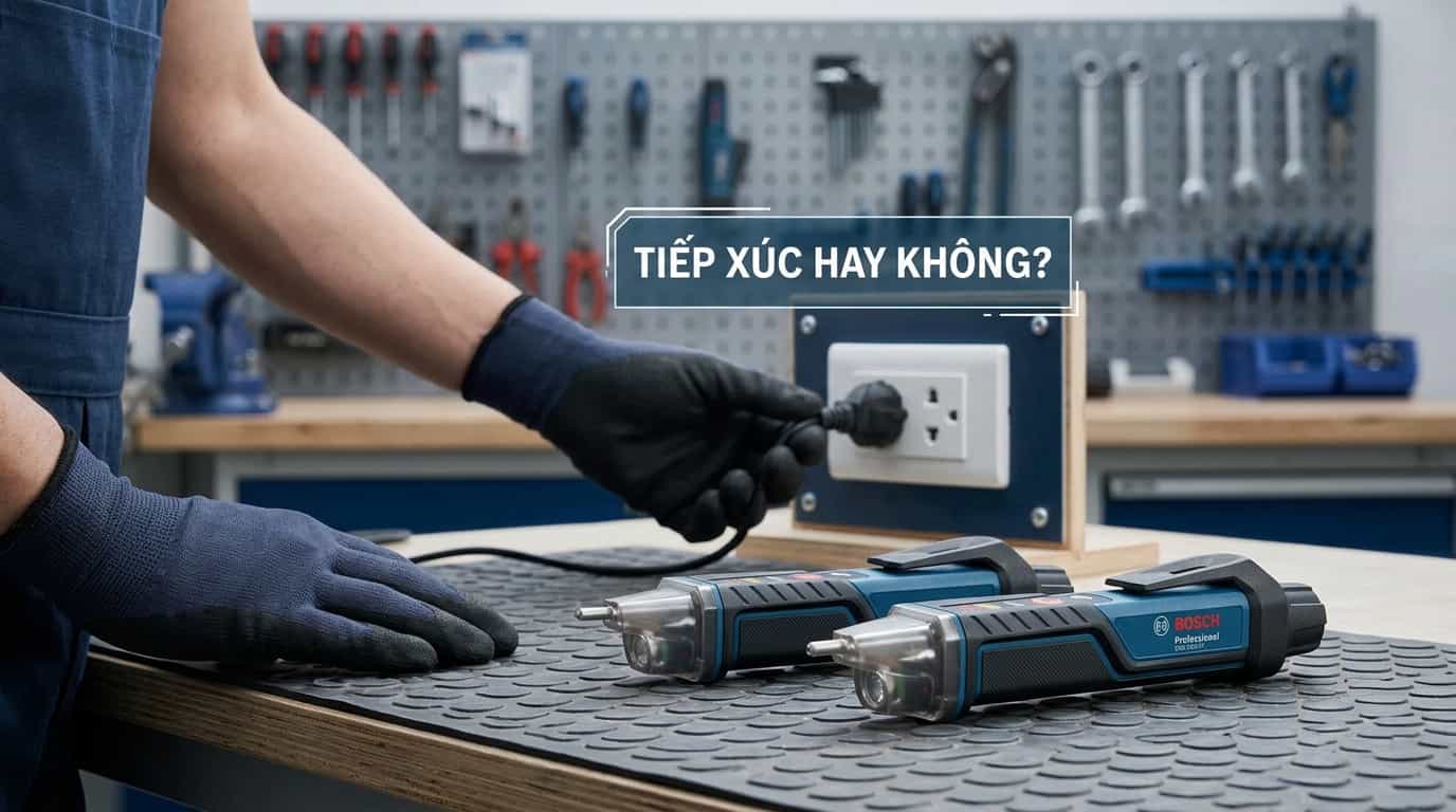 So sánh bút thử điện tiếp xúc và không tiếp xúc.