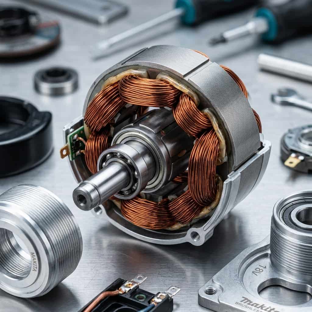Khối động cơ không chổi than BL Motor siêu bền bỉ của Makita DGA404Z