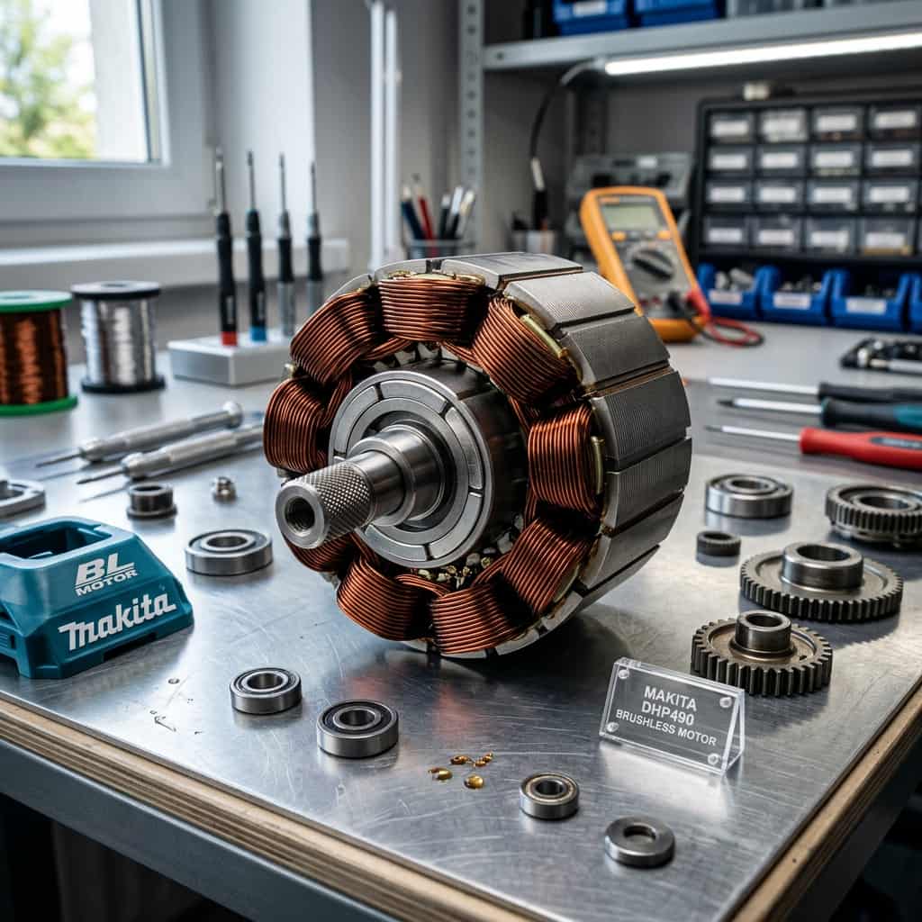 Khối động cơ không chổi than BL Motor bền bỉ của Makita DHP490