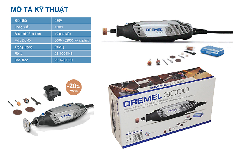 Đánh giá về bộ dụng cụ đa năng Dremel 3000