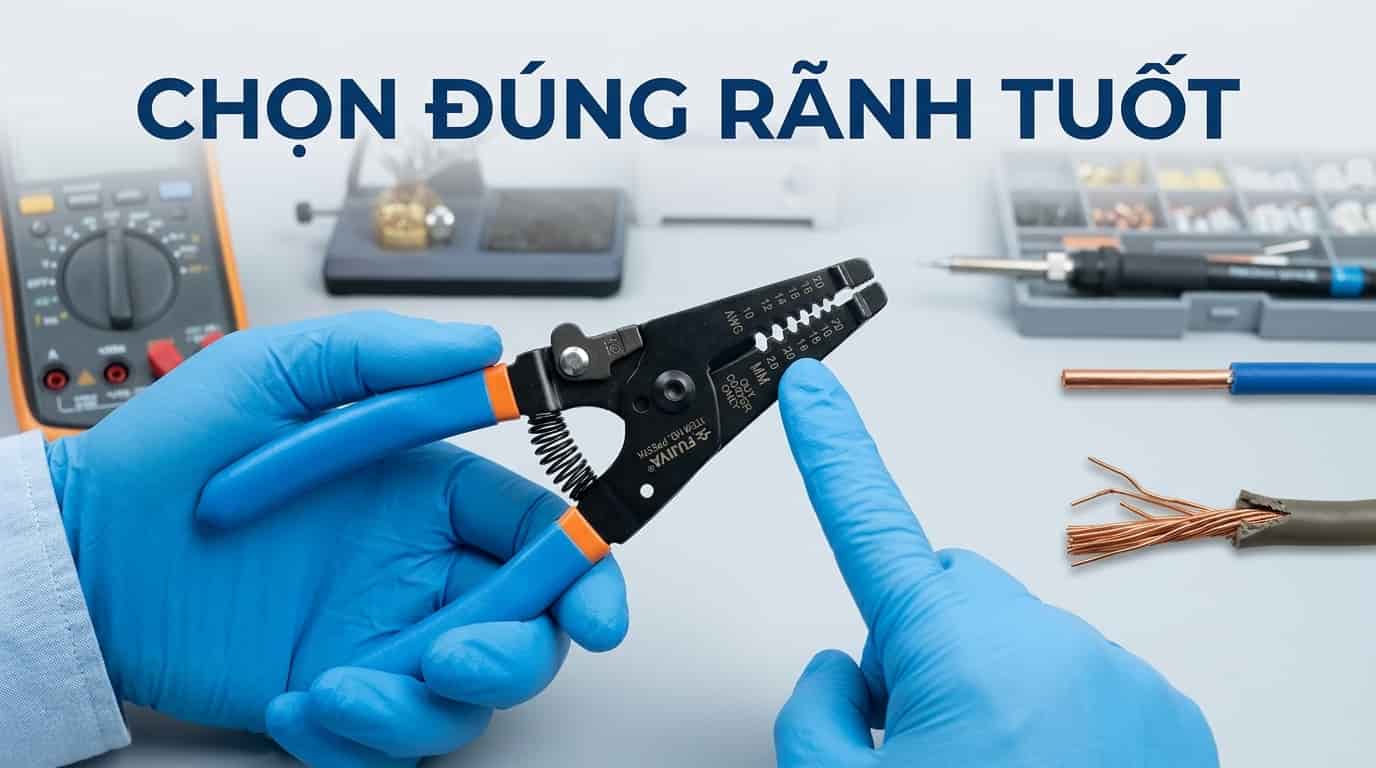 Vệ sinh rãnh tuốt và bảo quản kìm ở nơi khô ráo giúp duy trì độ chính xác của dụng cụ lâu dài.