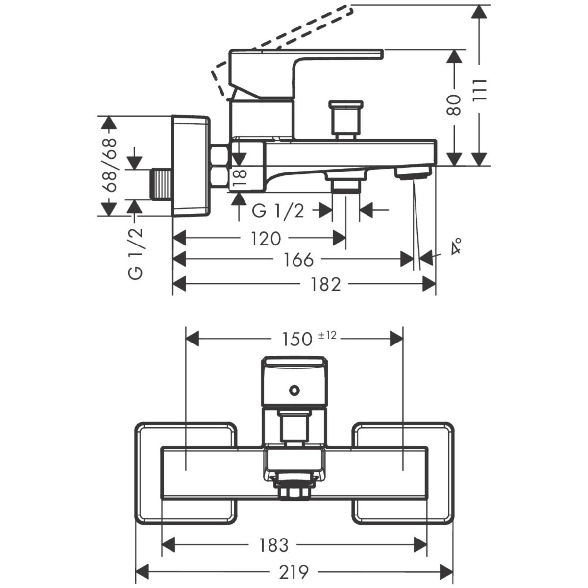 Chậu bếp đơn HANSGROHE Deep Drawn Sink S439-U730 43454