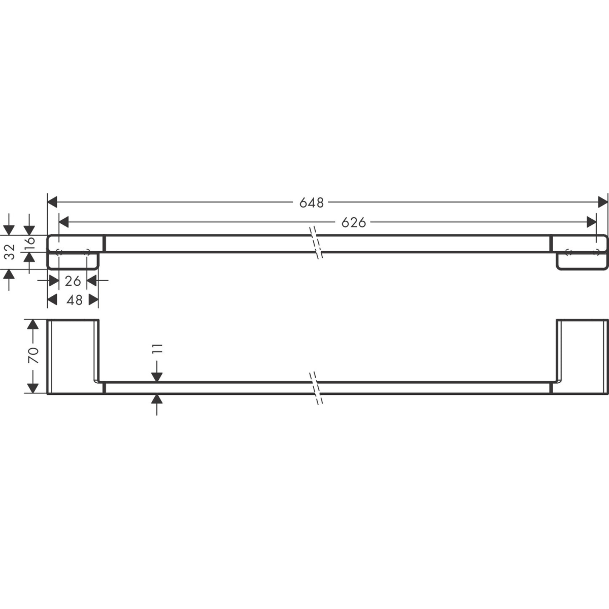 Thanh treo khăn đơn HANSGROHE AddStoris 41747