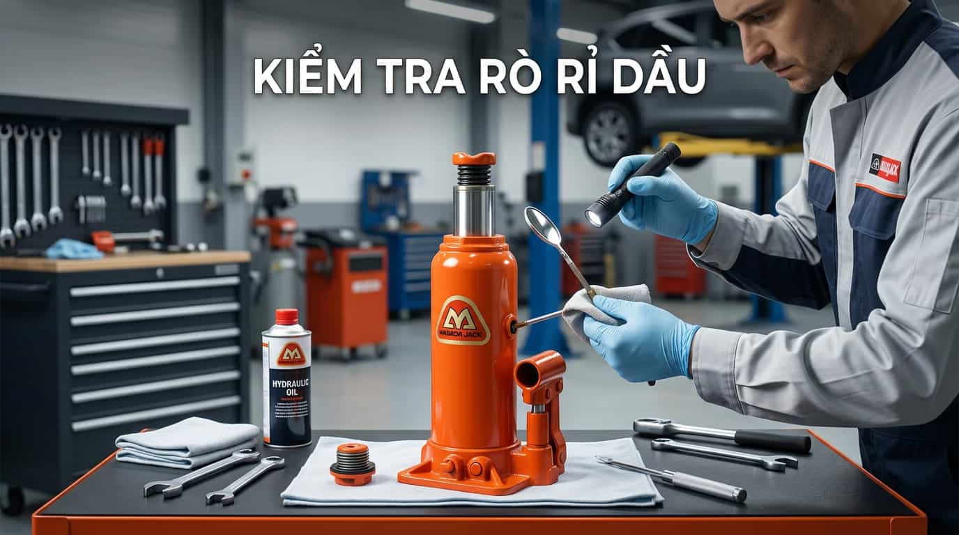 Kiểm tra tình trạng rò rỉ dầu và bảo dưỡng con đội thủy lực định kỳ