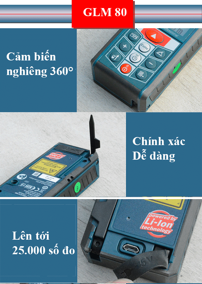 Máy đo khoảng cách laser GLM 50C - Ứng dụng Bluetooth