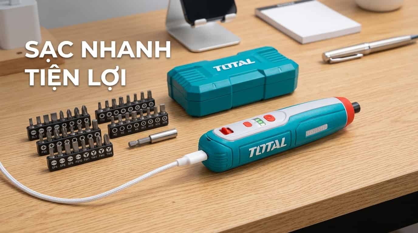 Máy bắn vít pin mini phù hợp cho lắp ráp nội thất, thiết bị điện và các vị trí khó thao tác.