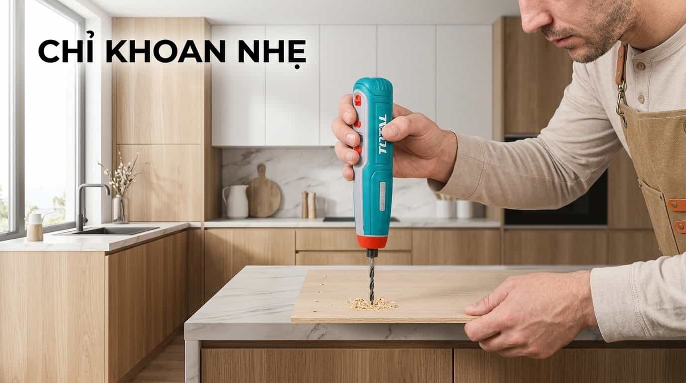 Máy vặn vít 4V phù hợp với các công việc khoan nhẹ trên vật liệu mềm