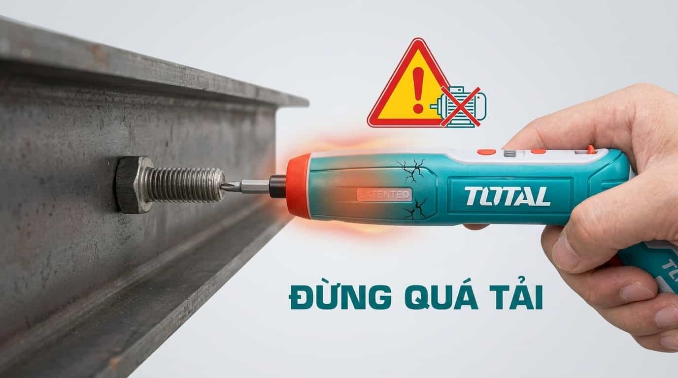 Làm việc quá tải liên tục là nguyên nhân phổ biến khiến máy vặn vít 4V nhanh xuống cấp