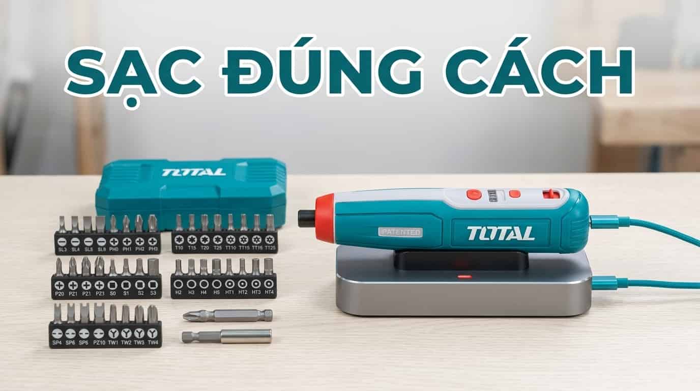 Sạc pin đúng cách giúp máy vặn vít 4V hoạt động ổn định và kéo dài tuổi thọ pin Lithium