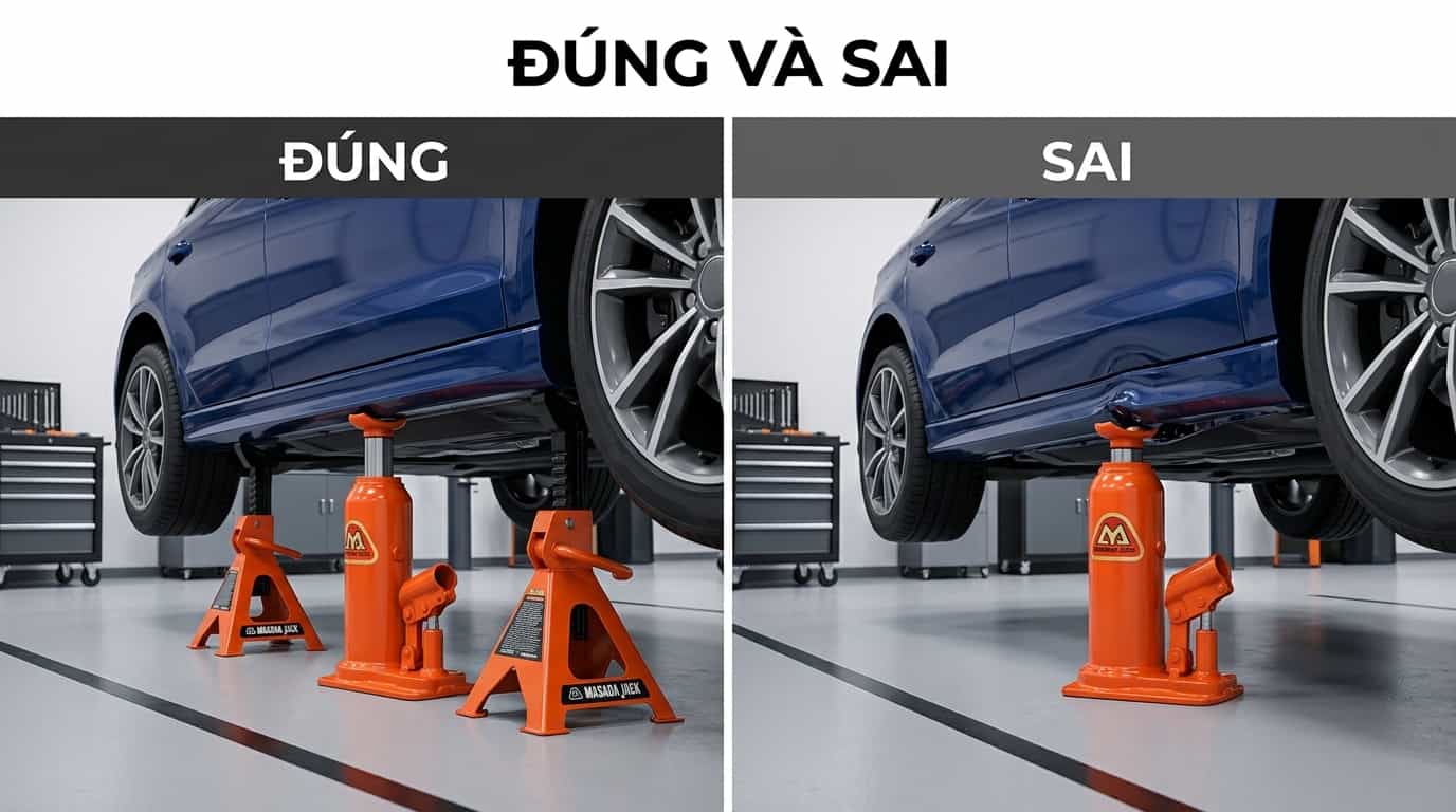 Những lỗi phổ biến khi sử dụng con đội thủy lực