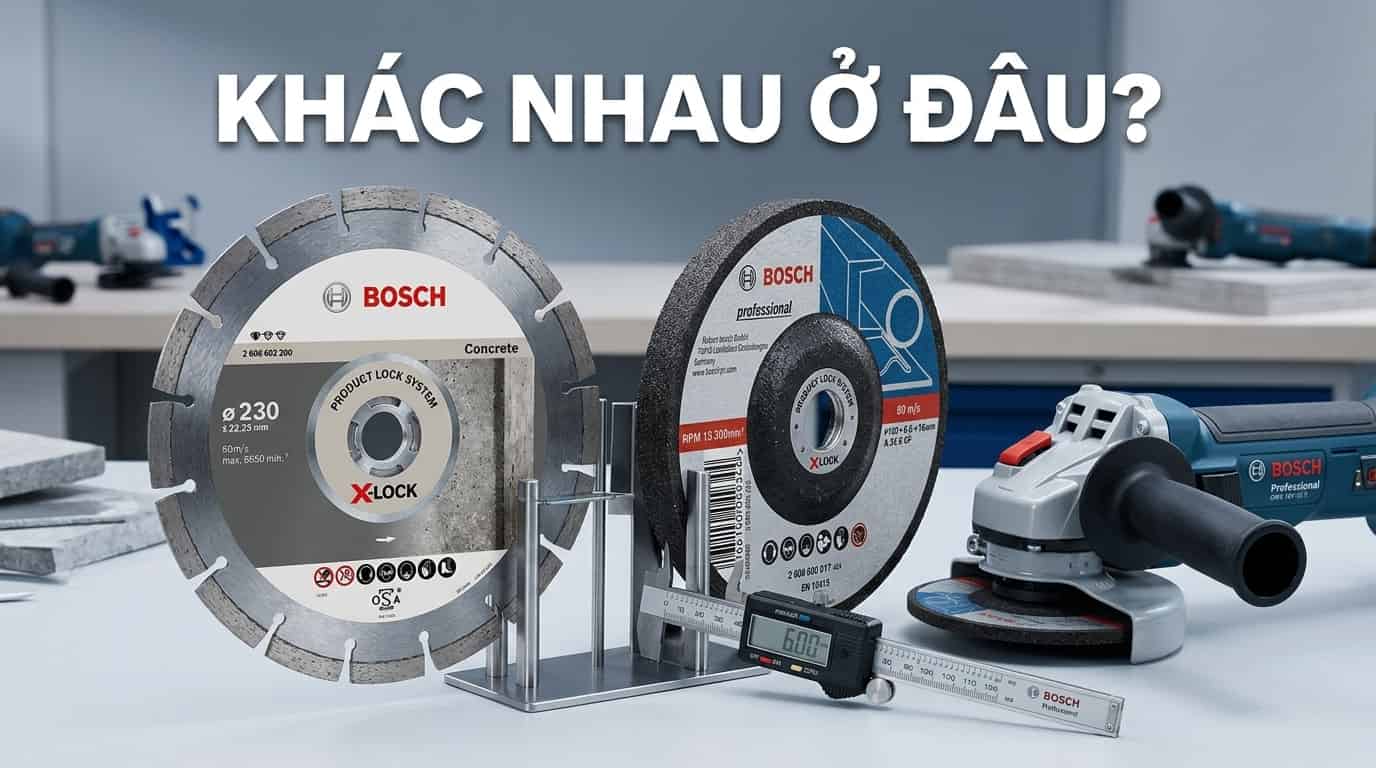 Độ dày là một trong những đặc điểm giúp phân biệt đĩa cắt và đĩa mài.