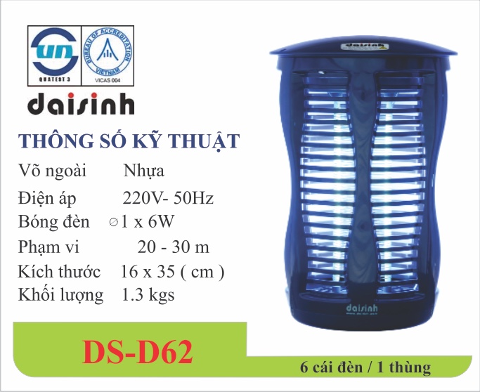 Tiêu diệt côn trùng dễ không tưởng với đèn bắt muỗi Đại Sinh DS-D62