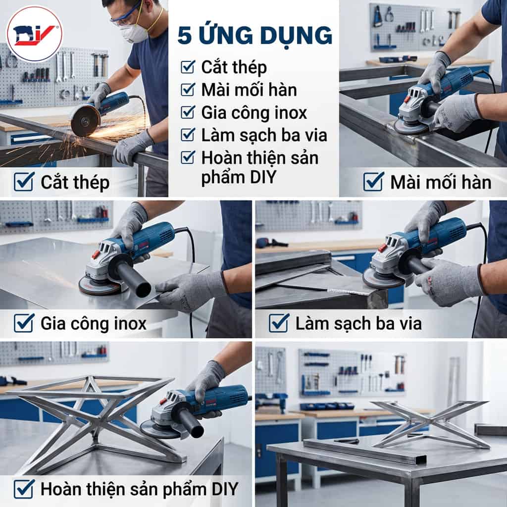 Khách hàng được kỹ thuật viên tư vấn và test tải thực tế máy mài Bosch tại showroom