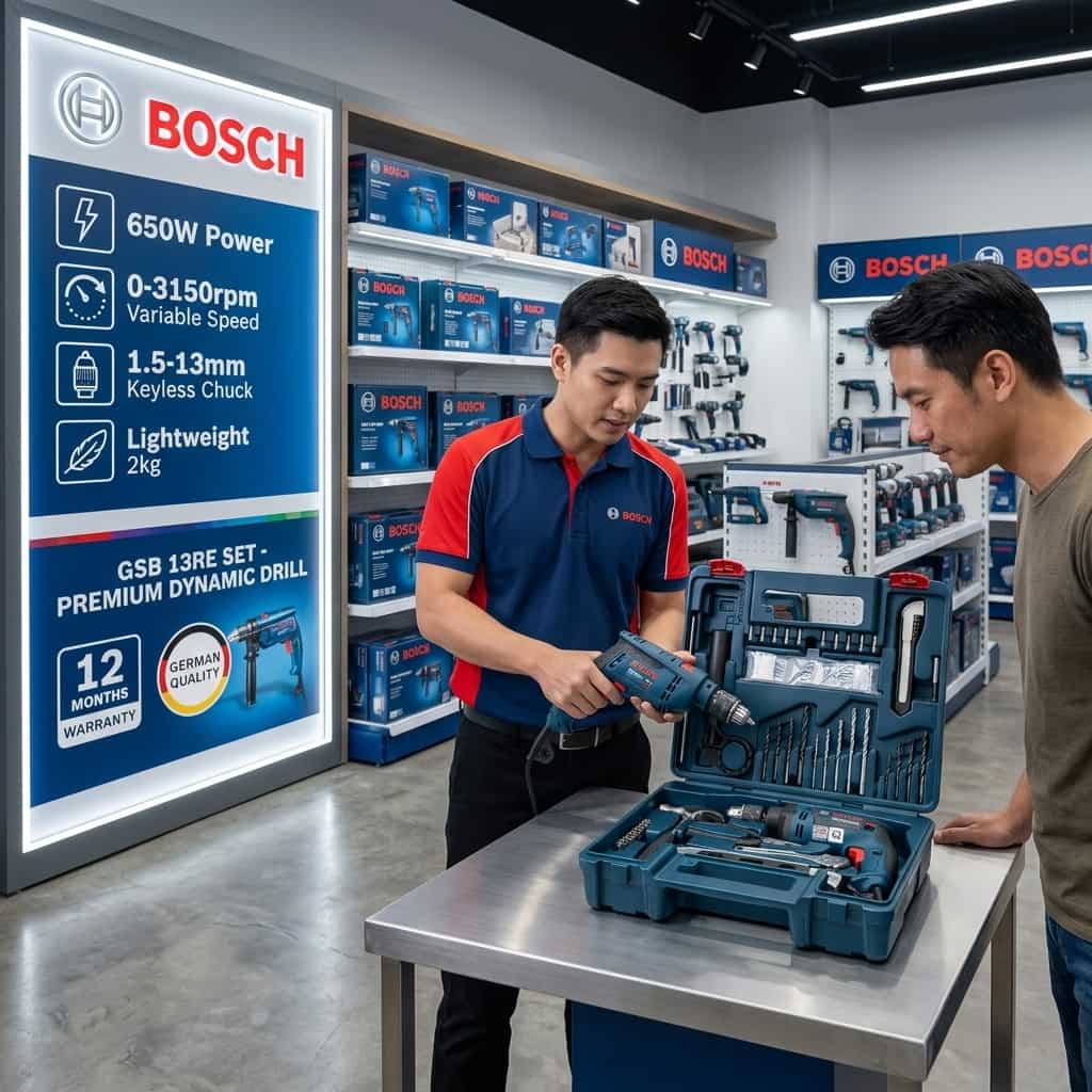 Khách hàng nhận tư vấn lựa chọn bộ dụng cụ gia đình chính hãng tại cửa hàng
