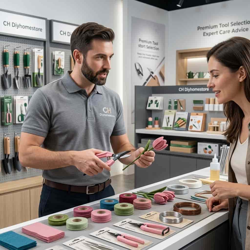 Khách hàng nhận tư vấn lựa chọn kéo Chikamasa và kềm cắt kẽm chính hãng tại showroom