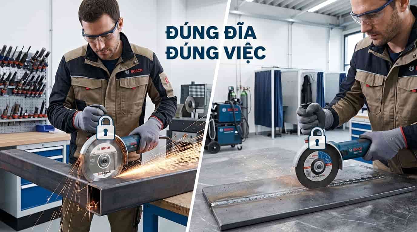 Sử dụng đúng loại đĩa cho từng công việc giúp tăng hiệu quả và giảm nguy cơ mất an toàn.