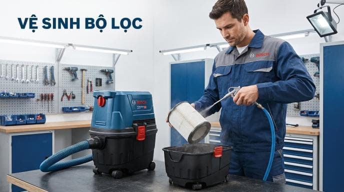 Bộ lọc sạch giúp luồng khí lưu thông tốt và duy trì lực hút ổn định