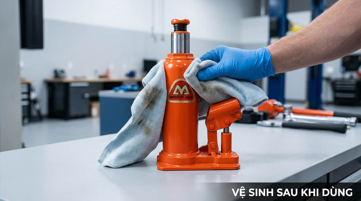 Vệ sinh xi lanh và thân con đội sau khi sử dụng
