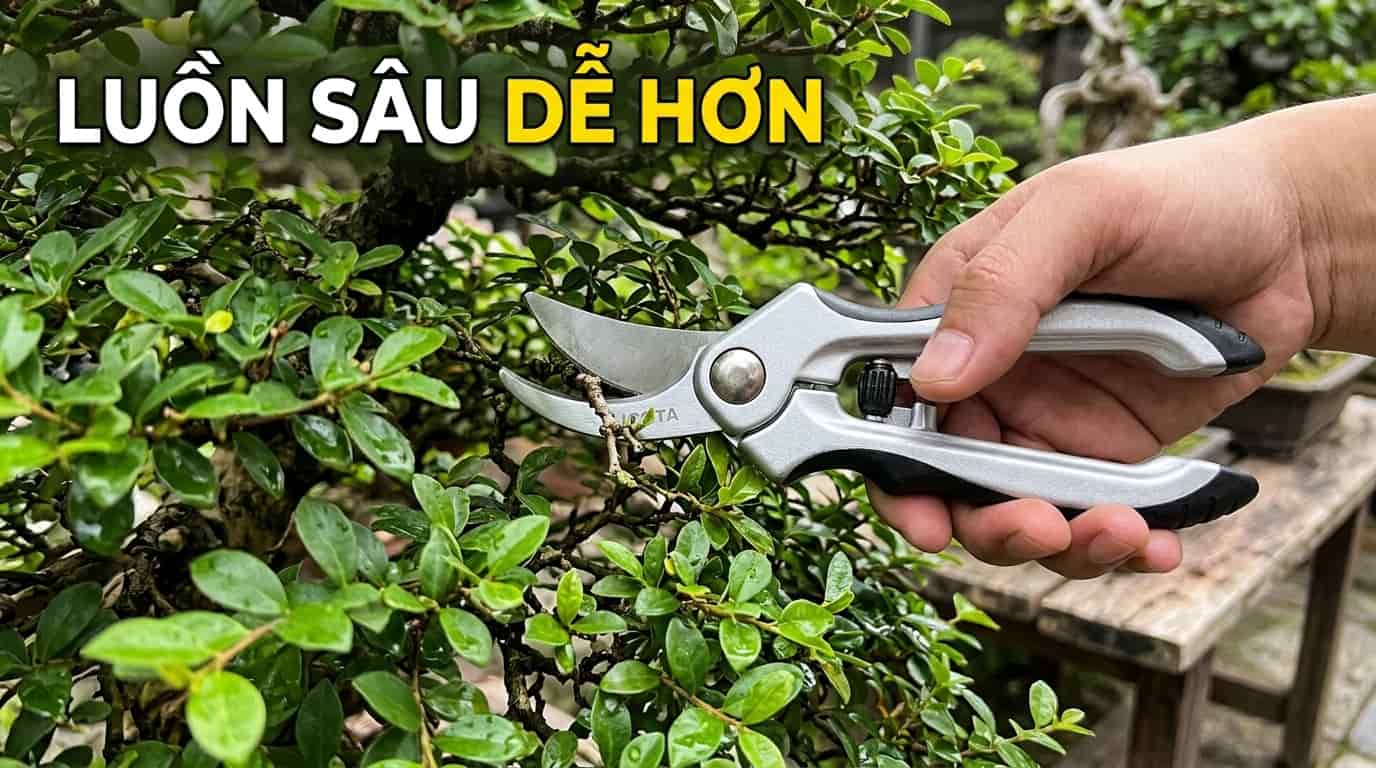 Kéo cong giúp cắt tỉa bonsai chính xác