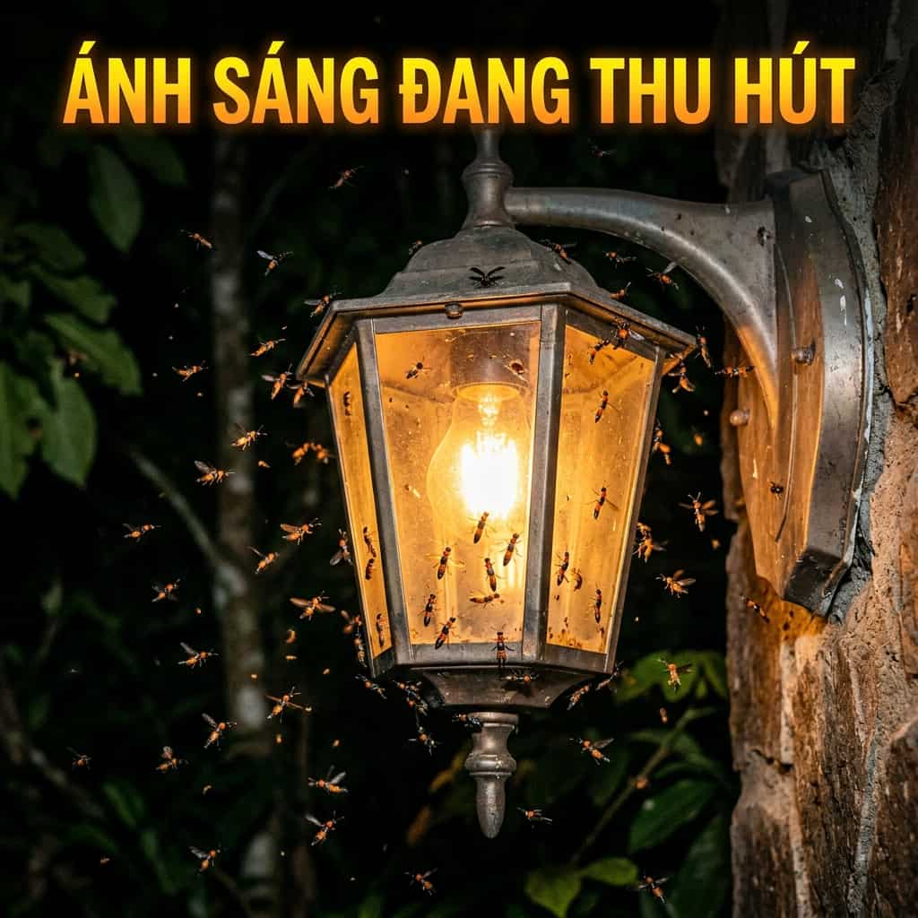 Kiến ba khoang bị thu hút bởi ánh sáng vào ban đêm