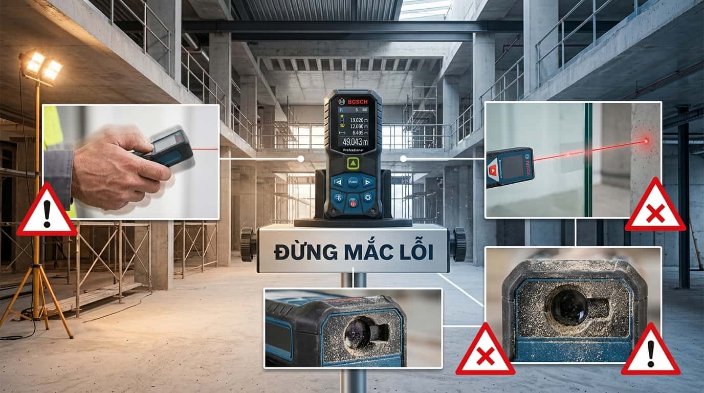 Những lỗi phổ biến làm giảm độ chính xác khi đo bằng máy laser.