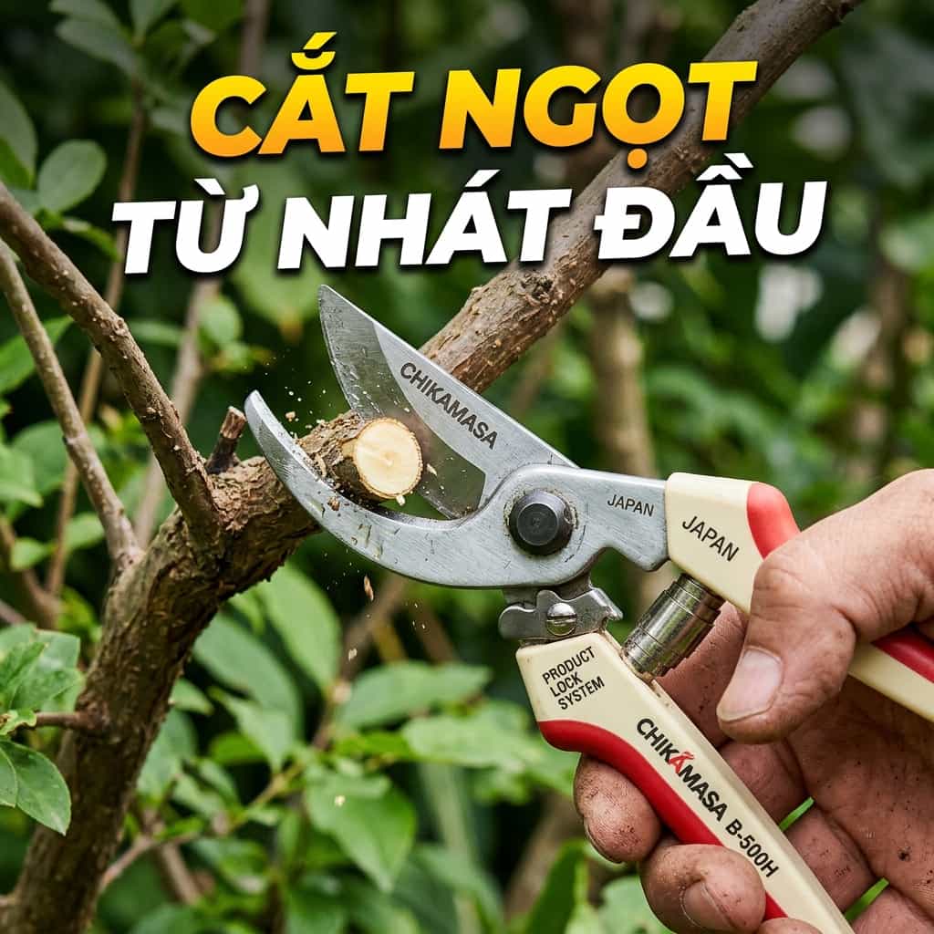 Lưỡi kéo Chikamasa sắc bén giúp tạo vết cắt gọn trên cây trồng