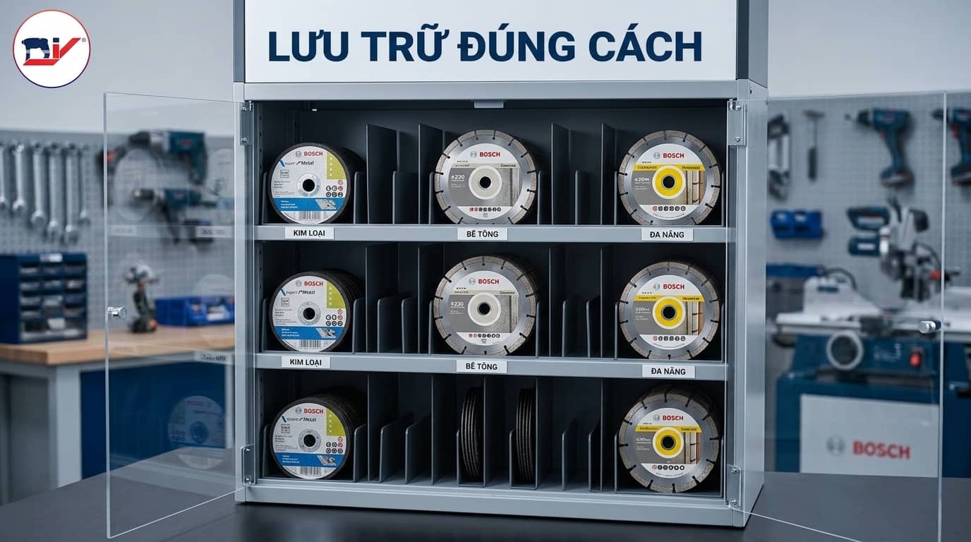 Sắp xếp và lưu trữ đĩa cắt đúng cách giúp hạn chế va đập và kéo dài tuổi thọ.