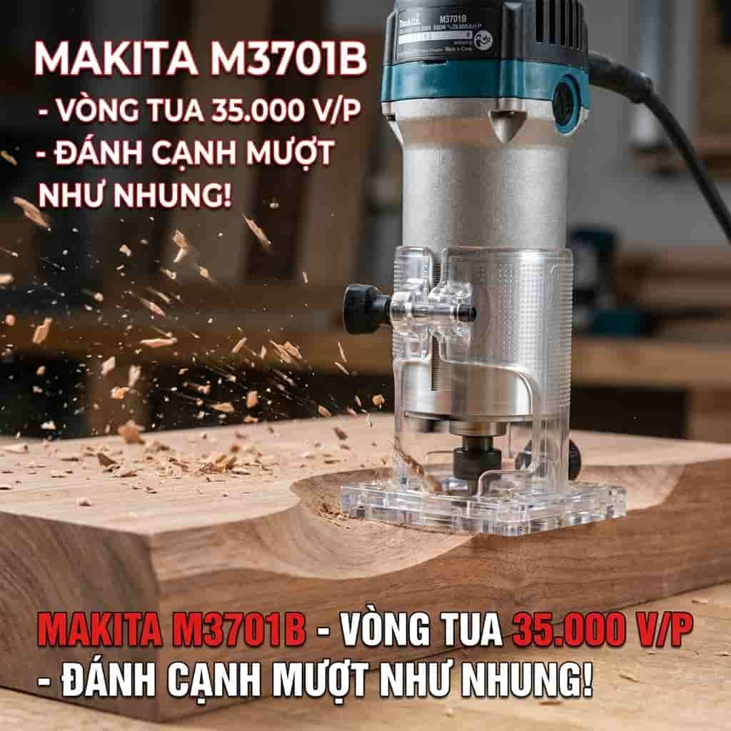 Ứng dụng của máy đánh cạnh Makita M3701B trong làm mộc