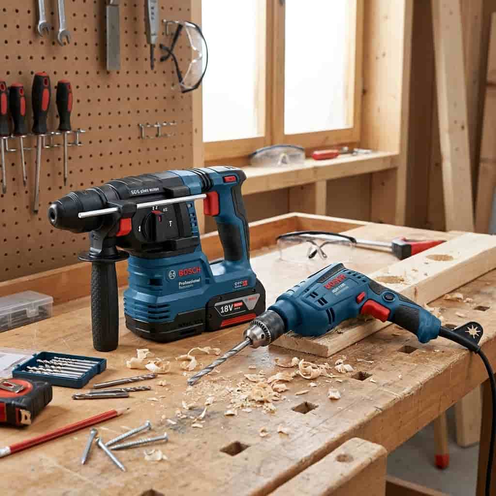 Phân biệt máy khoan Bosch có mấy dòng qua màu sắc xanh dương và xanh lá