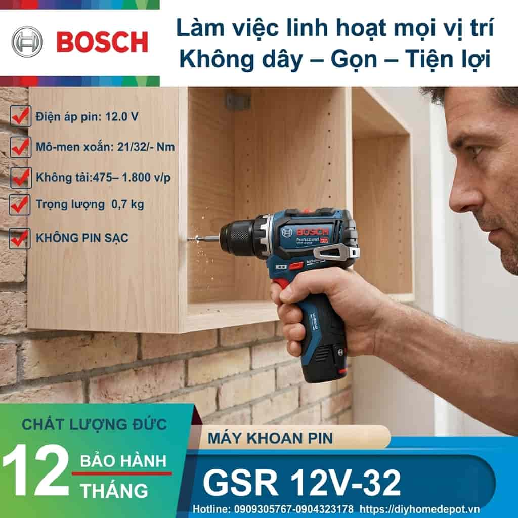 Ứng dụng của máy khoan pin vặn vít Bosch