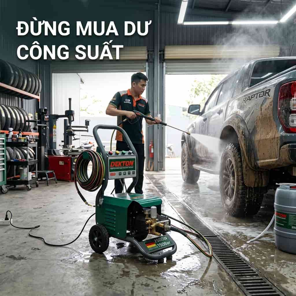 Máy rửa xe áp lực cao sử dụng trong môi trường công nghiệp